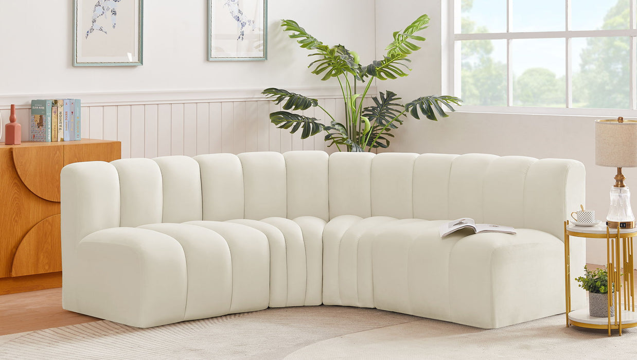 Arc - Velvet 4 Piece Corner Modular Sofa