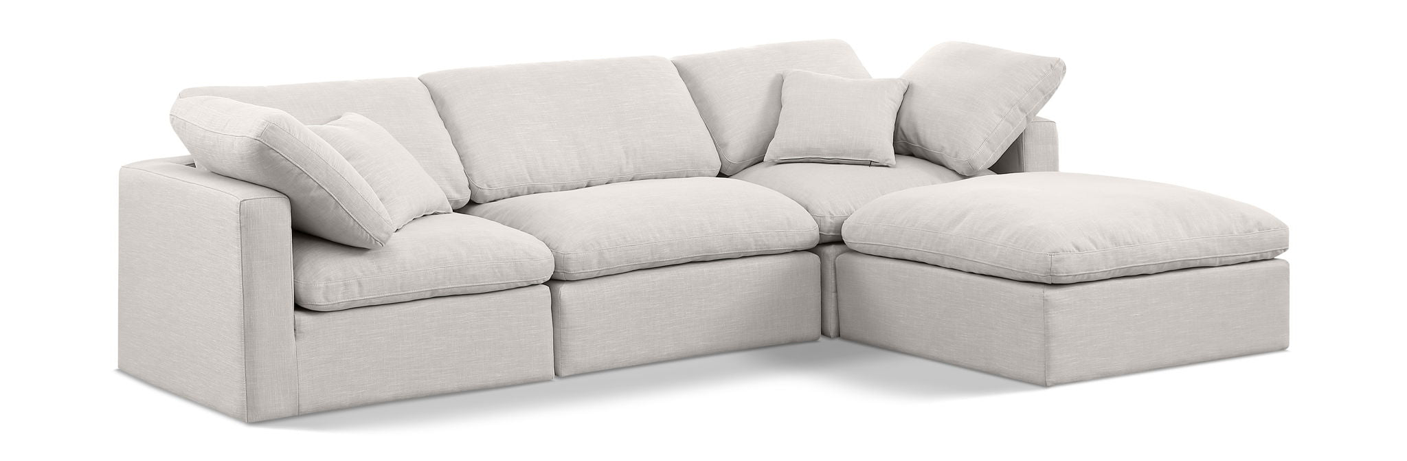 Indulge - Linen 4 Piece Modular Sectional With Chaise