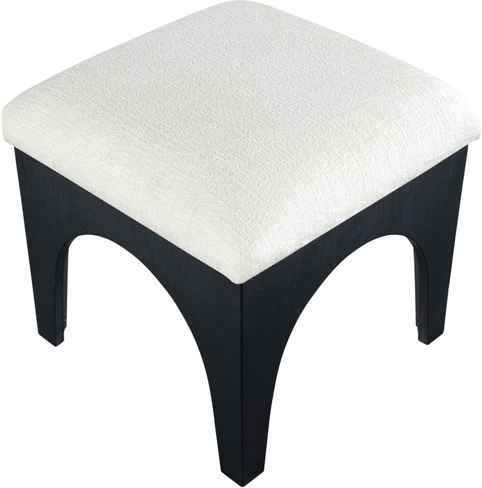Lawson - Chenille Fabric Ottoman - Black Base