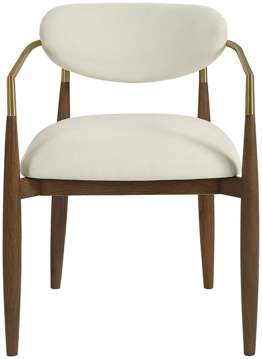 Riccio - Fabric Dining Arm Chair (Set of 2) - Walnut Frame