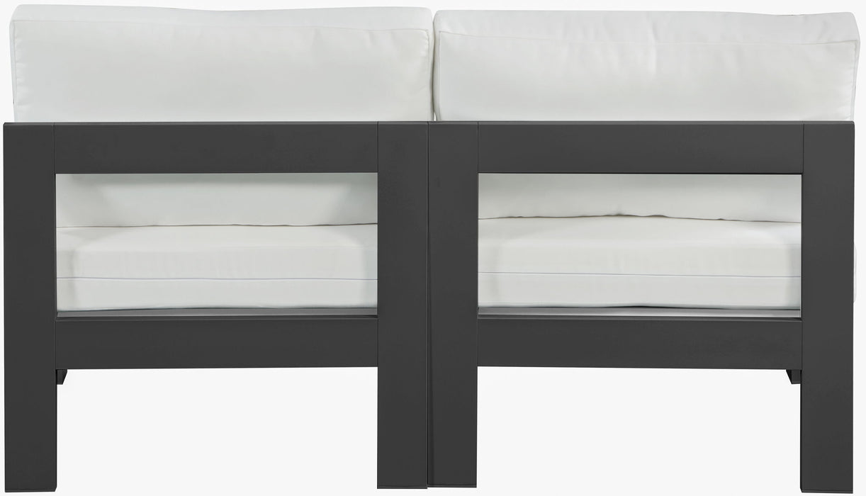 Nizuc - Outdoor Patio 2 Seat Armless Modular Sofa With Gray Frame