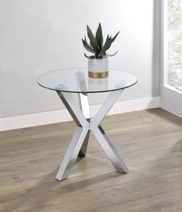 Kenzie - Round Tempered Glass Top Table