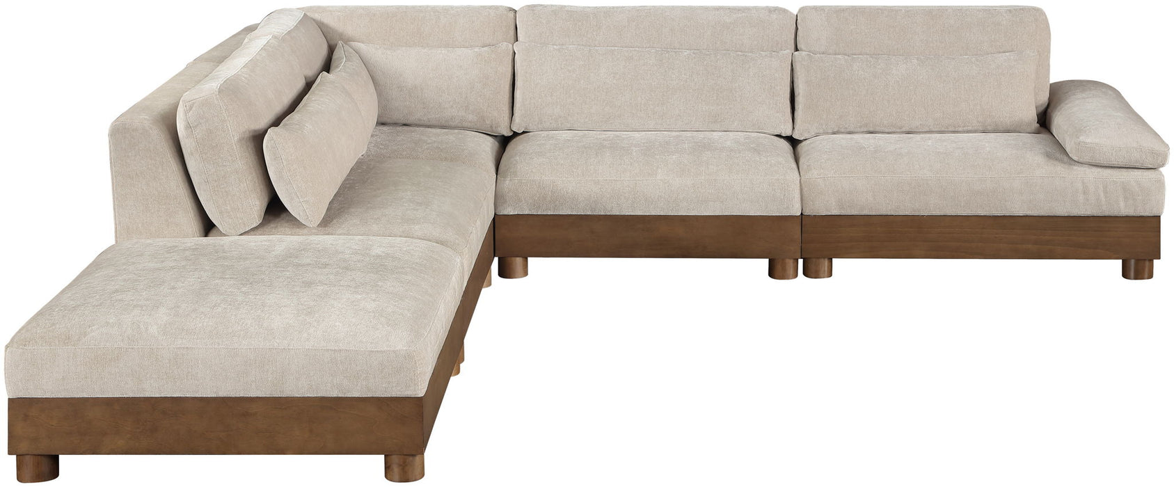 Turin - Chenille Fabric Upholstered Modular Sectional - Taupe
