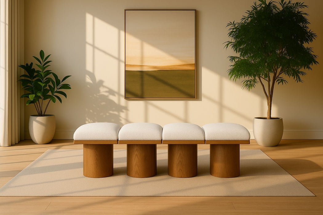 Pavilion - 4 Piece Modular Bench With Brown Base