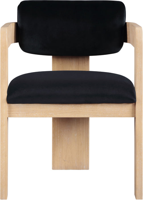 Sacha - Velvet Dining Chair With Natural Base (Set of 2)