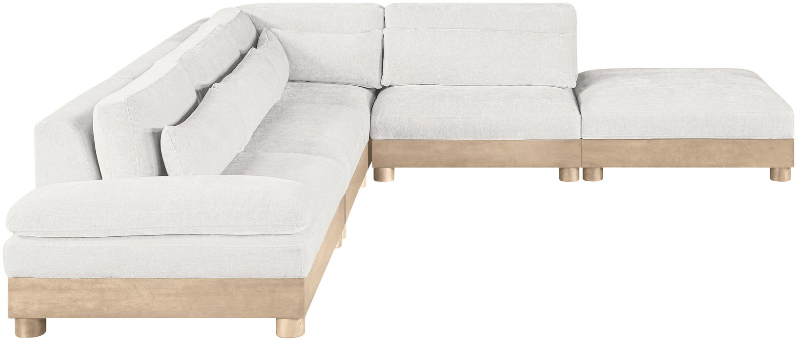 Turin - Chenille Fabric Upholstered Modular Sectional - White