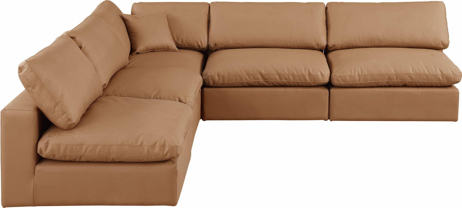 Comfy - 5 Piece Faux Leather Modular Corner Armless Sectional