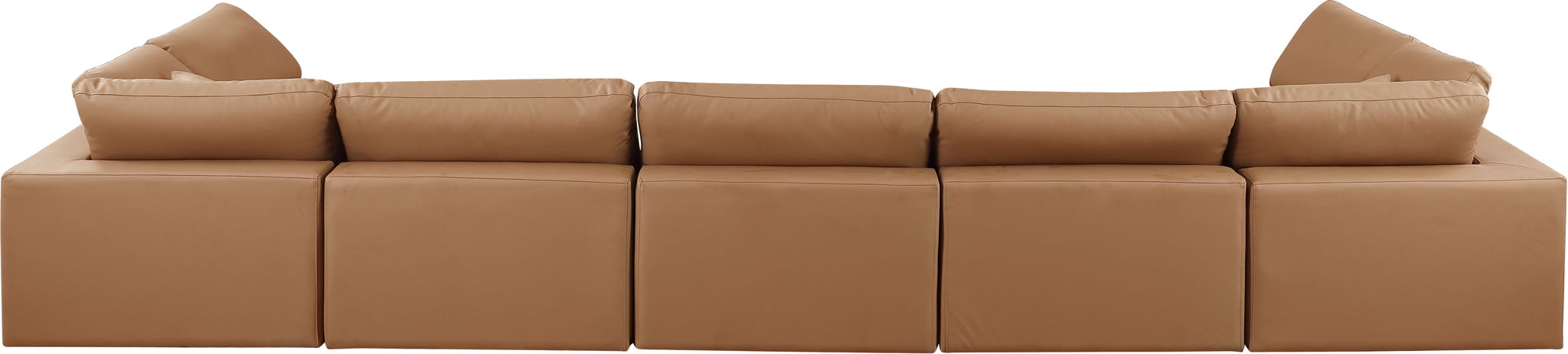 Comfy - 7 Piece Faux Leather Modular Armless Sectional