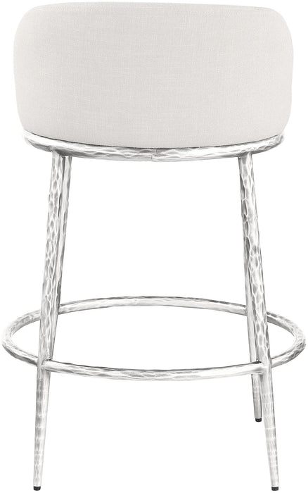 Ferro - Upholstered Counter Stool With Brushed Silver Base