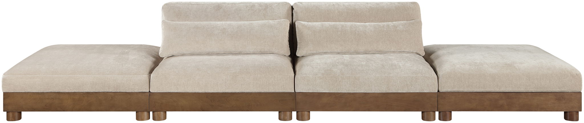 Turin - Chenille Fabric Upholstered Modular Sectional - Taupe