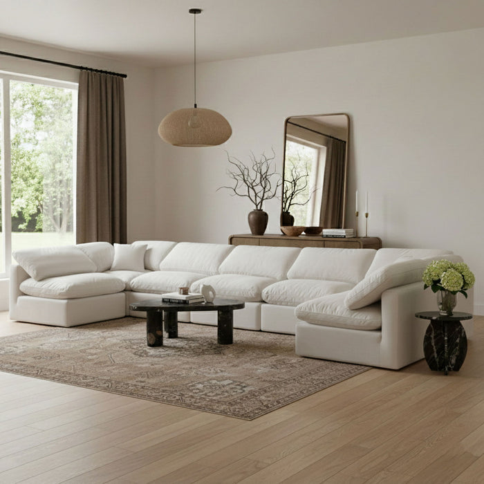 Indulge - Velvet 7 Piece Modular U-Shaped Sectional