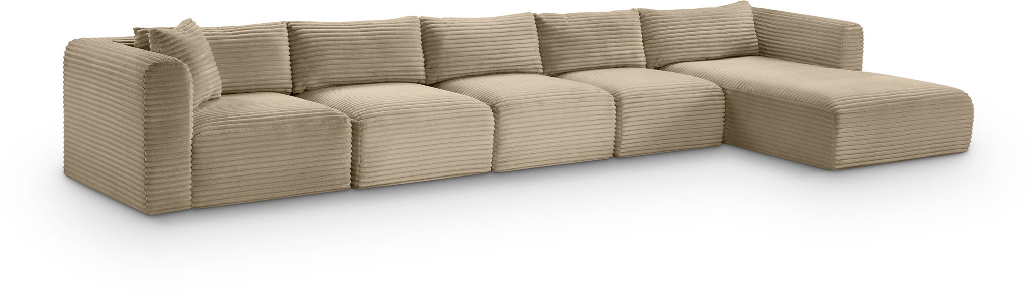 Shaggy - Fabric 5 Piece Modular Sectional With Chaise