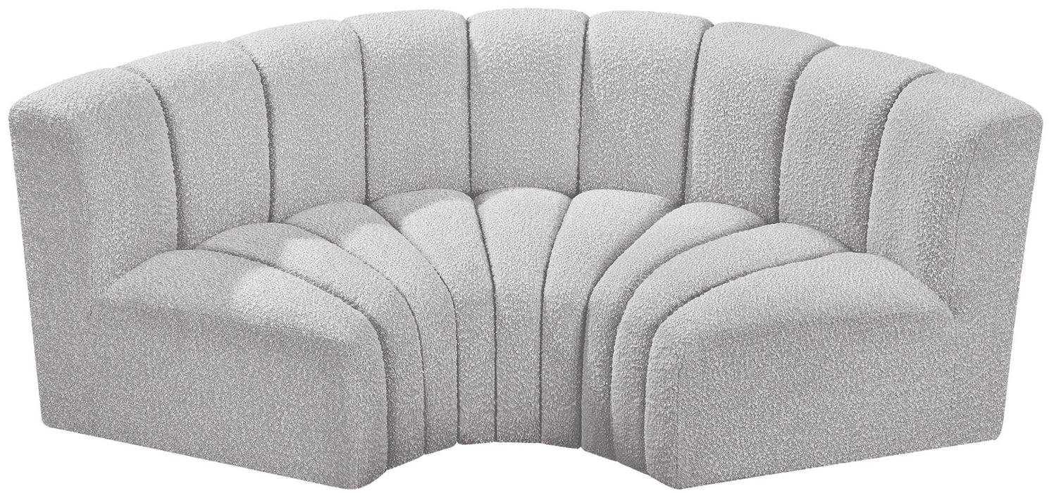 Arc - Boucle Fabric 3 Piece Modular U-Shaped Sofa
