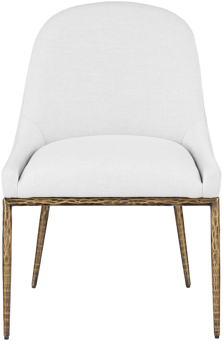 Ferro - Upholstered Dining Side Chair With Brushed Gold Legs