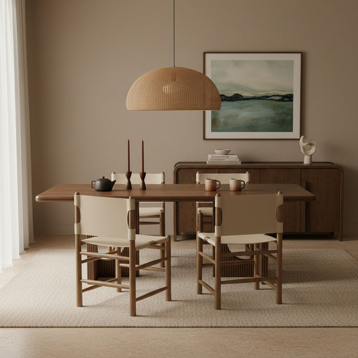 Santos - Vegan Leather Upholstered Dining Chair With Stained Brown Base (Set of 2)