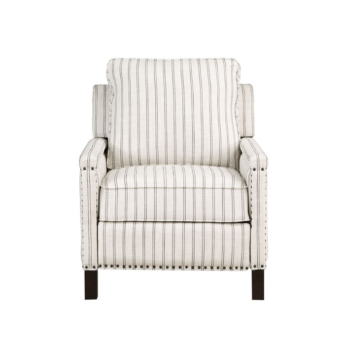 Landrum - Push Back Reclining Chair - White / Gray