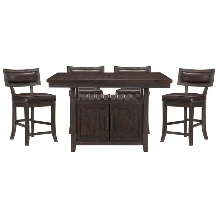 Oxton - 5 Piece Set (Table & 4 Side Chairs) - Brown