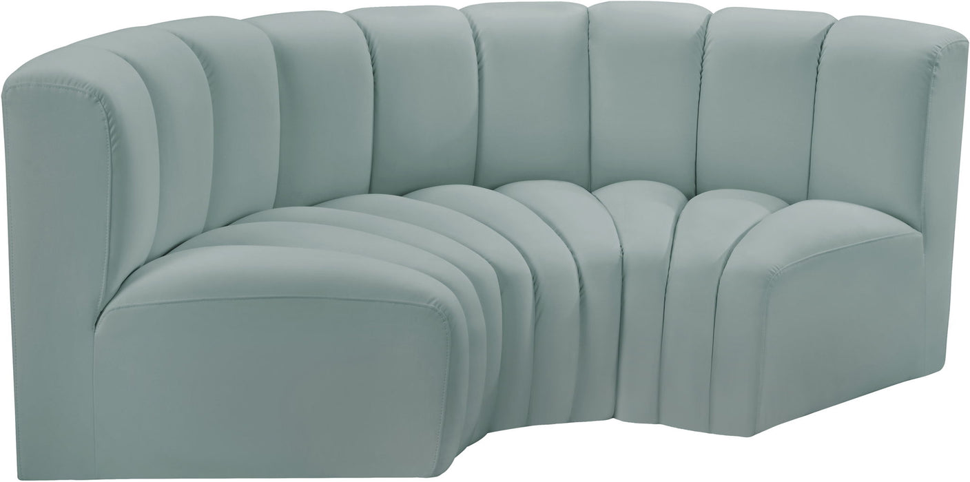 Arc - Faux Leather 3 Piece Modular U-Shaped Sofa