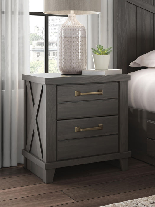 Vonitta Bay - Two Drawer Night Stand - Dark Brown