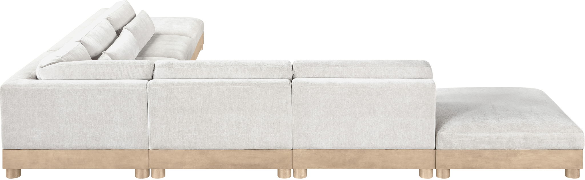 Turin - Chenille Fabric Upholstered Modular Sectional - White