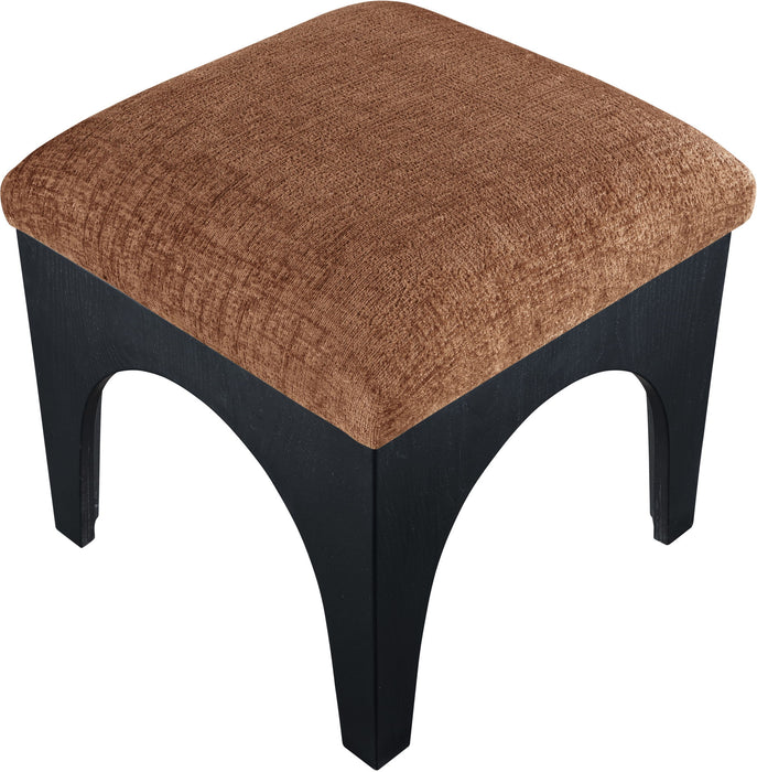 Lawson - Chenille Fabric Ottoman - Black Base