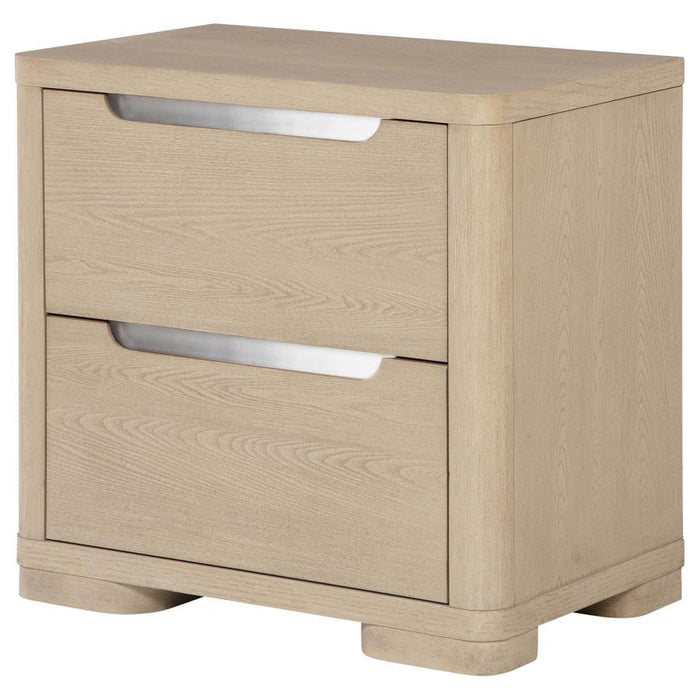 Ladera - 2-Drawer Nightstand Bedside Table - Light Elm