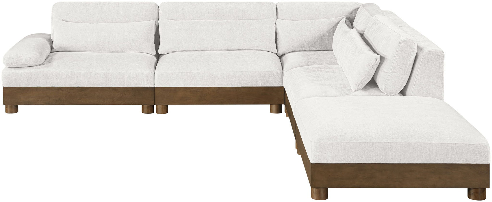 Turin - Chenille Fabric Upholstered Modular Sectional - Cream