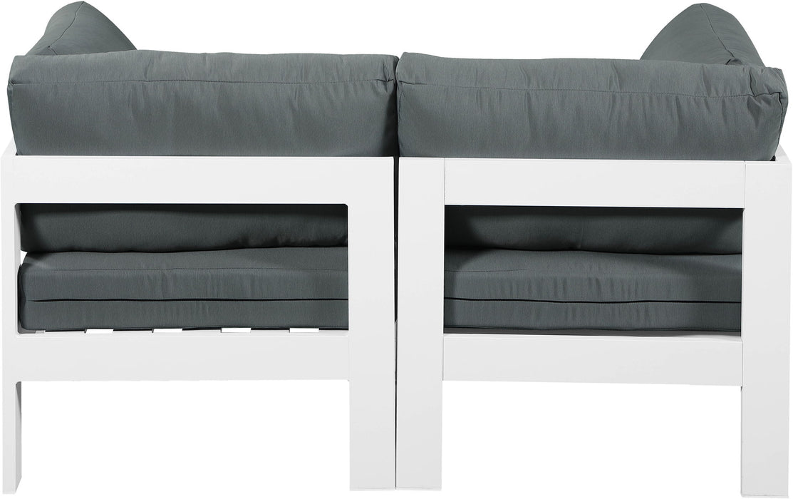 Nizuc - Outdoor Patio 2 Seat Modular Sofa With White Frame