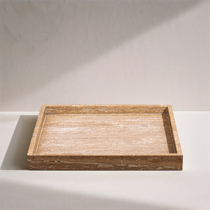 Barletta - Travertine Square Tray - Natural