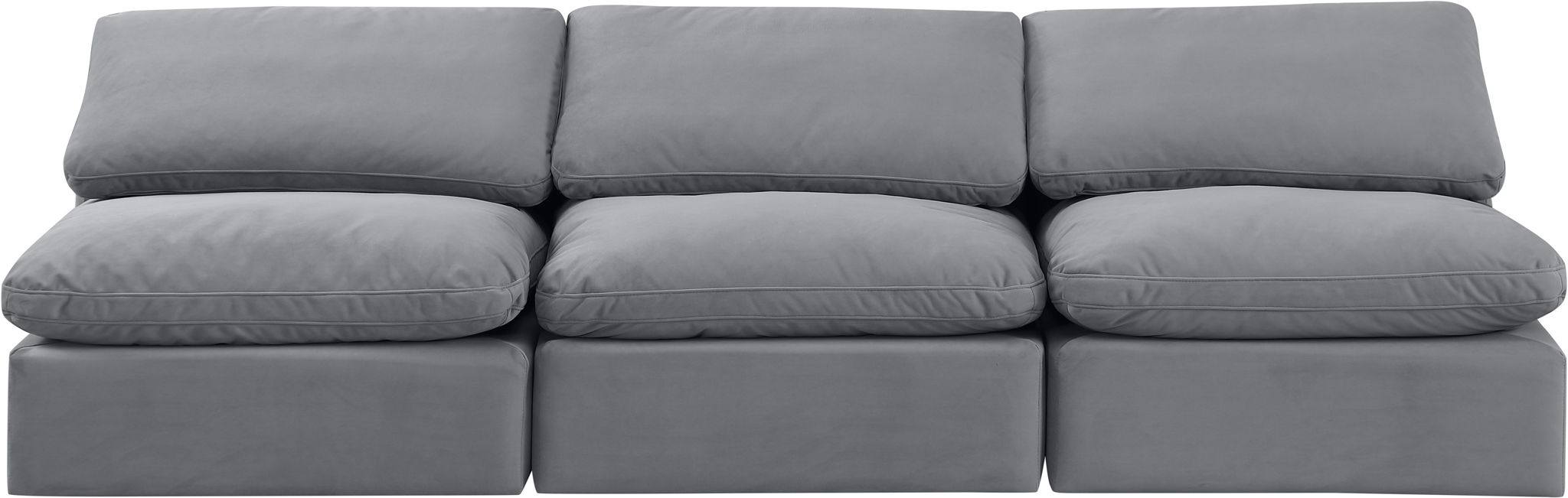 Indulge - Velvet 3 Seat Modular Armless Sofa