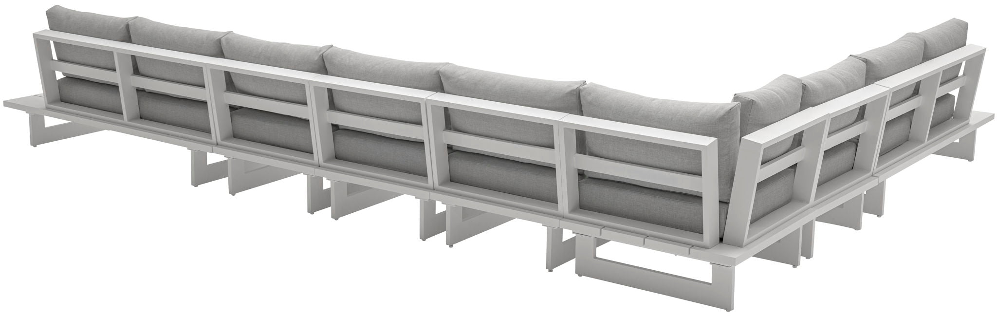 Maldives - 7 Piece Water Resistant Outdoor Patio Modular Sectional With White Base