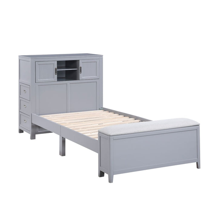 Sloane - Bookcase Bed With Hidden Desk, Stool And Storage Bench