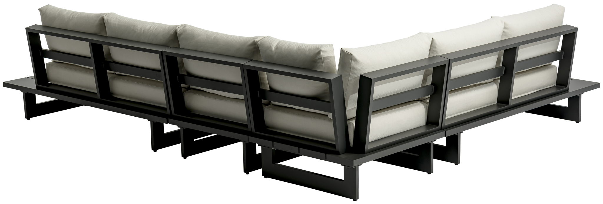 Maldives - 4 Piece Water Resistant Outdoor Patio Modular Sectional With Gray Base