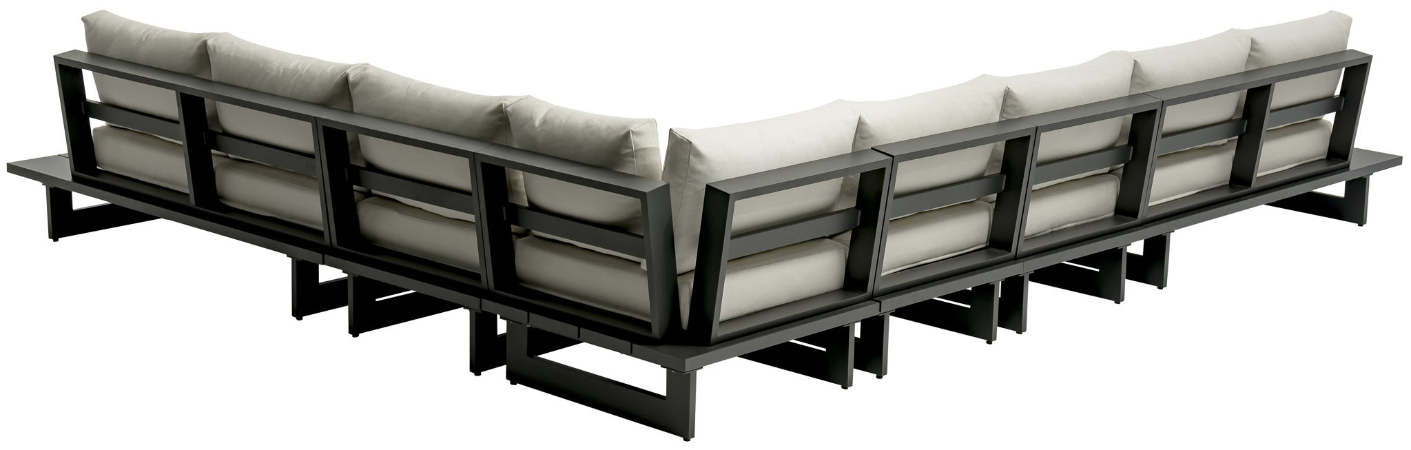Maldives - 6 Piece Water Resistant Outdoor Patio Modular Sectional With Gray Base