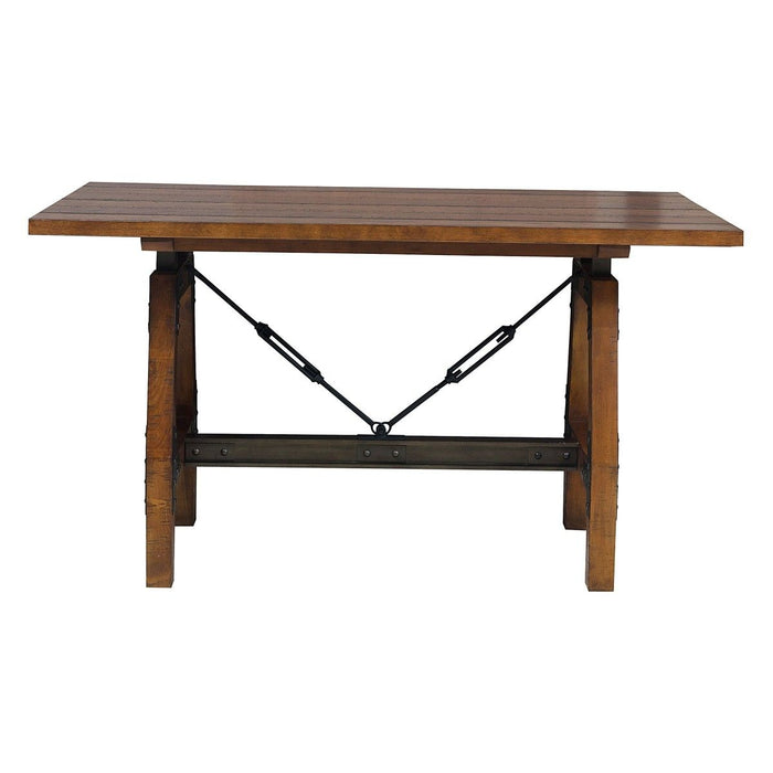 Holverson - Counter Height Table - Rustic Brown / Gunmetal
