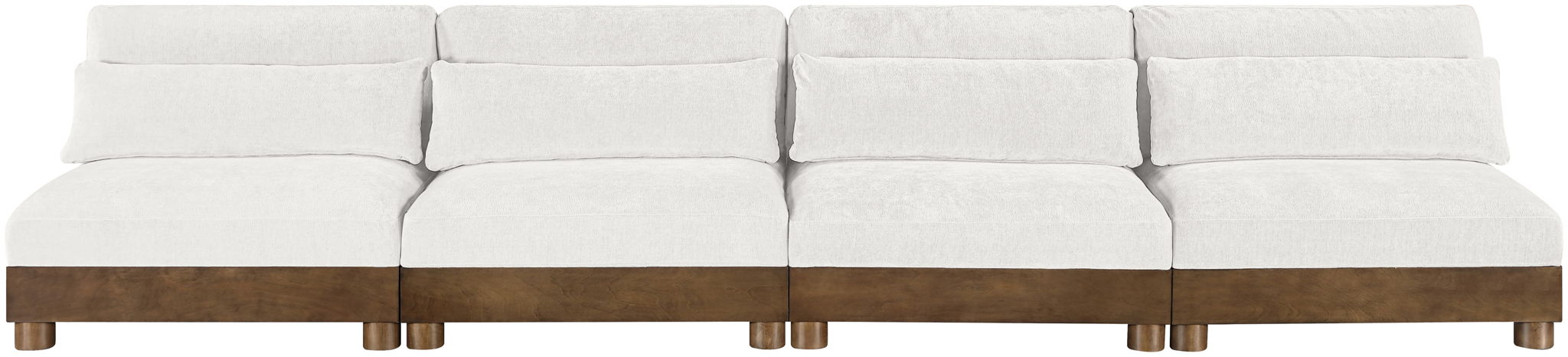 Turin - Chenille Fabric Upholstered Modular Sectional - Cream