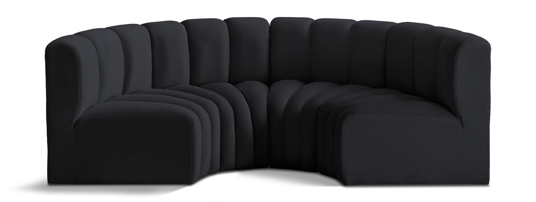 Arc - Velvet 4 Piece U-Shaped Modular Sofa
