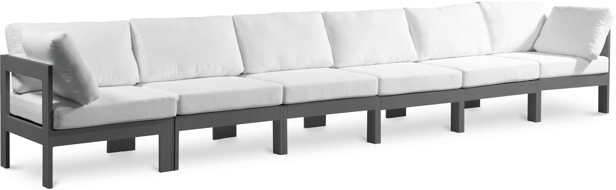 Nizuc - Outdoor Patio 6 Seat Modular Sofa With Gray Frame