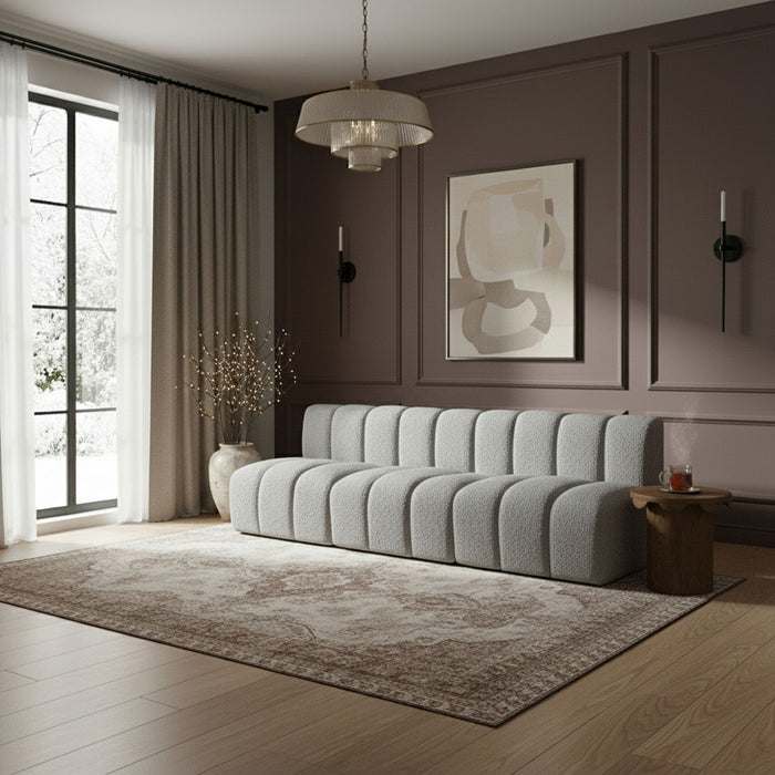 Arc - Boucle Fabric 3 Seats Modular Sofa