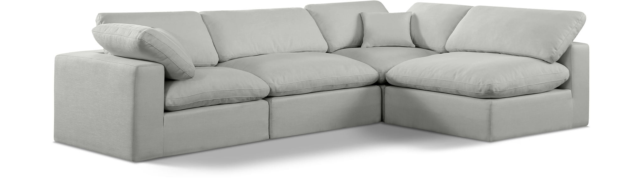 Comfy - 4 Piece Linen Fabric Modular Armless Sectional