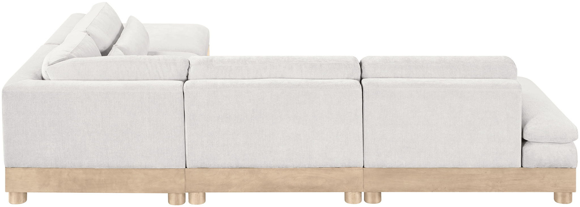 Turin - Chenille Fabric Upholstered Modular Sectional - White