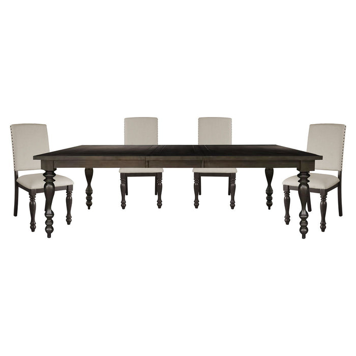 Begonia - 5 Piece Dining Room Set (Table & 4 Side Chairs) - Grayish Brown