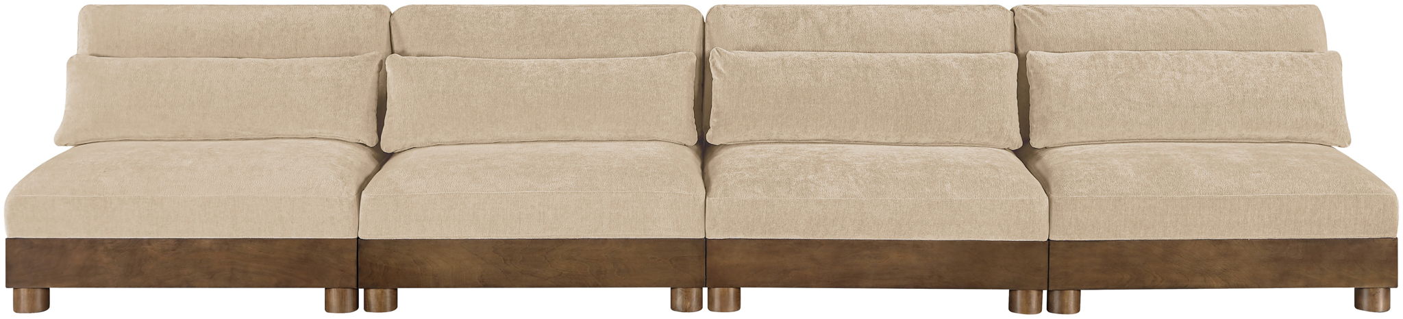 Turin - 4 Piece Fabric Upholstered Modular Armless Sofa