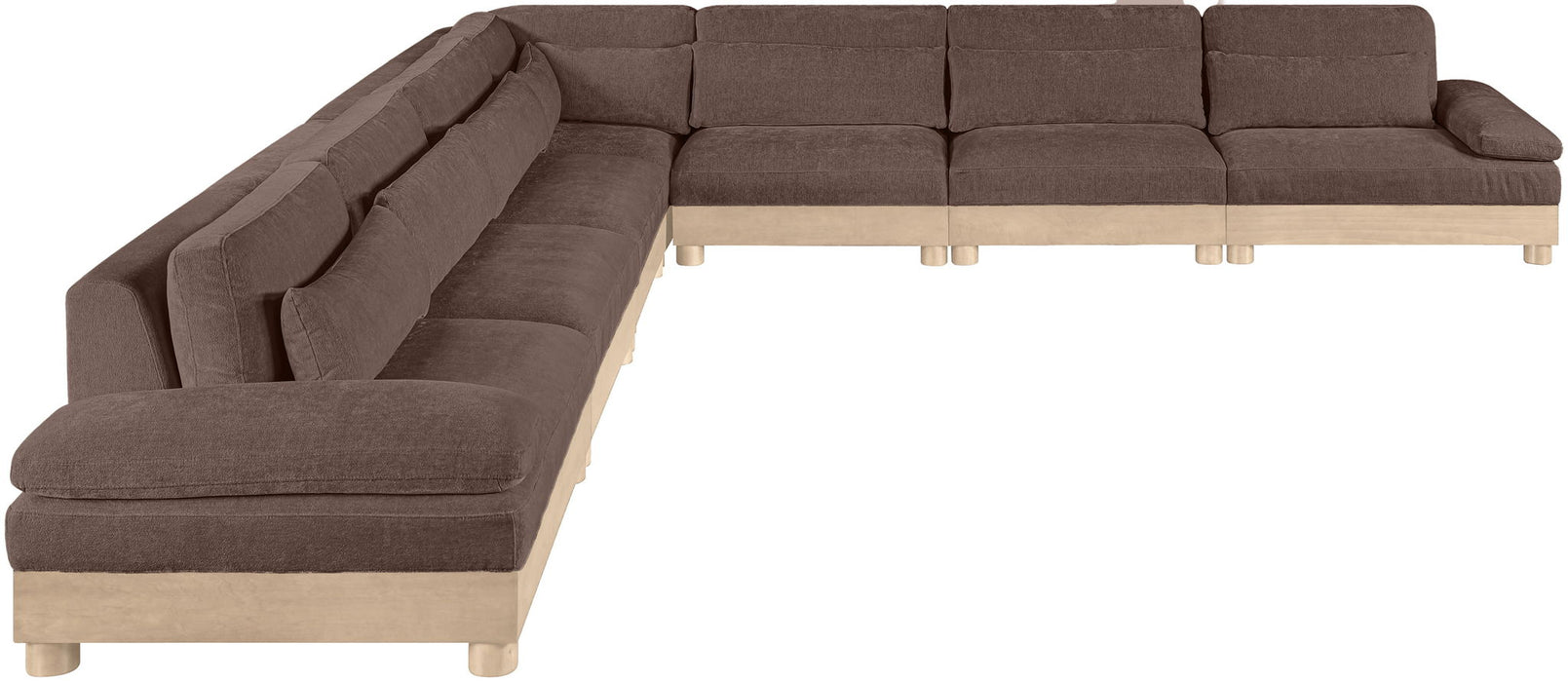 Turin - Chenille Fabric Upholstered Modular Sectional - Brown