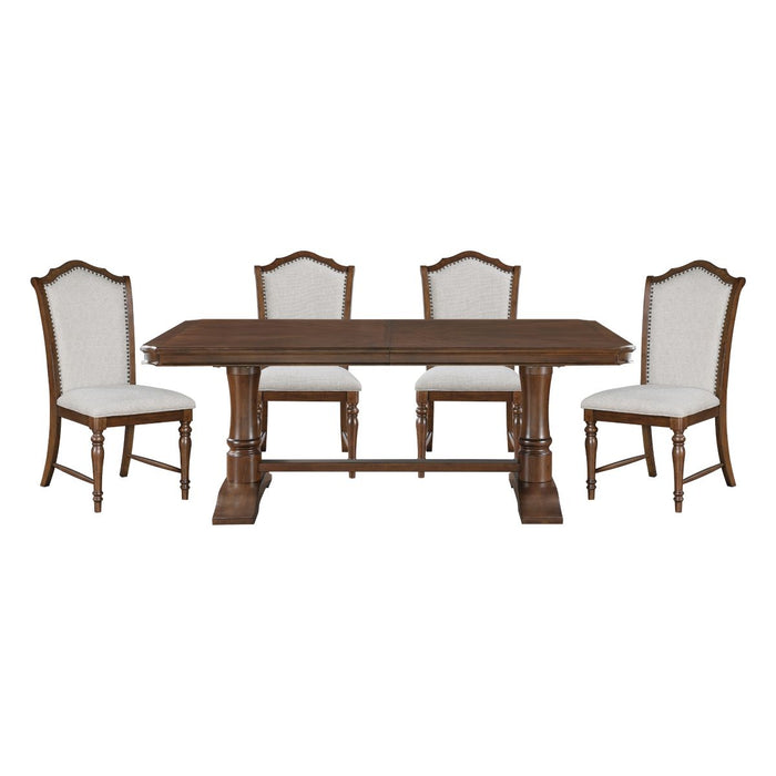 Rexford - 5 Piece Dining Room Set (Table & 4 Side Chairs) - Cherry / Gray