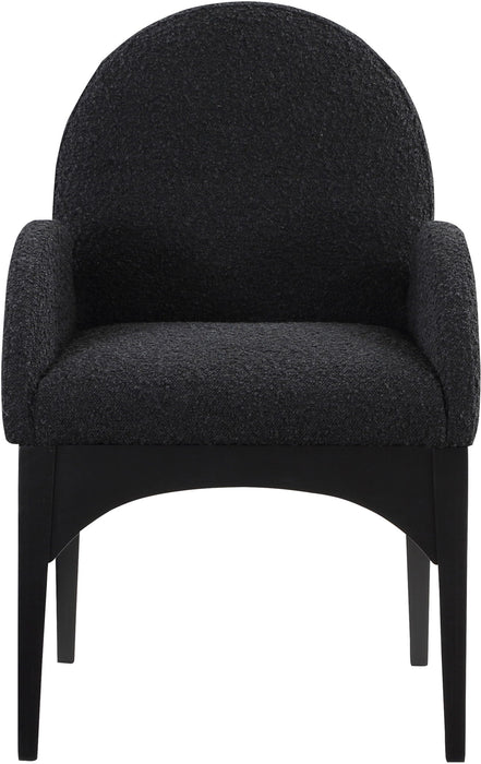 Waldorf - Boucle Dining Arm Chair With Black Legs