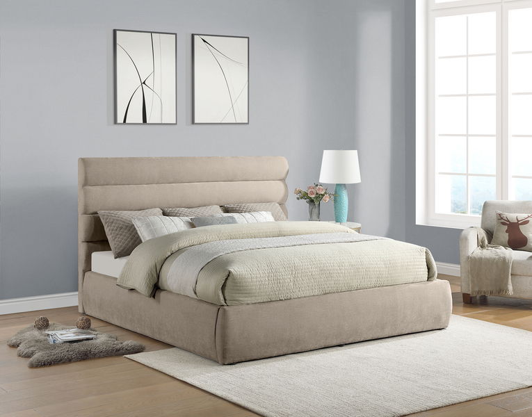 Adam - Chenille Fabric Bed With 52" Headboard