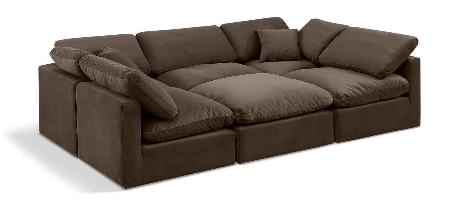 Indulge - Velvet 6 Piece Modular Sectional