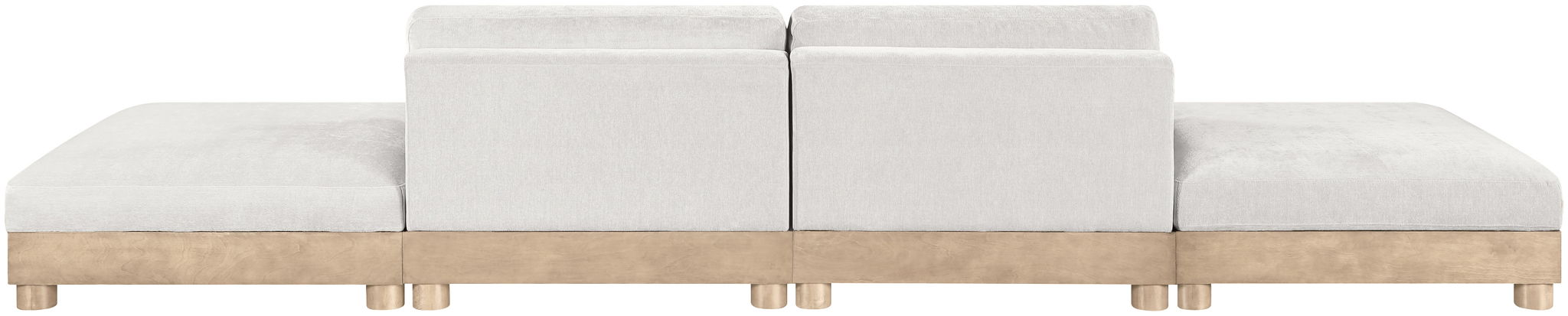 Turin - Chenille Fabric Upholstered Modular Sectional - White