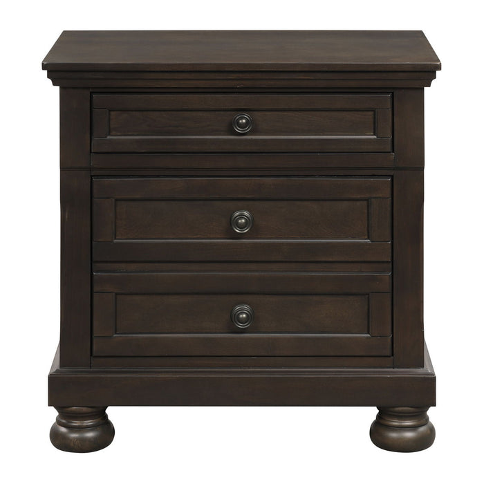 Begonia - Nightstand With Hidden Drawer - Grayish Brown
